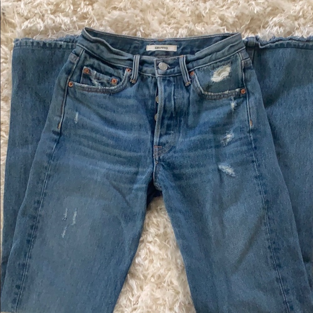 GRLFRND split hem straight leg jeans